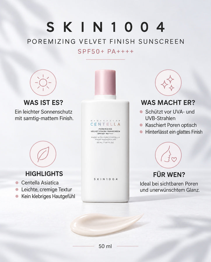 SKIN1004 Madagascar Centella Poremizing Velvet Finish Sunscreen SPF50+ PA++++